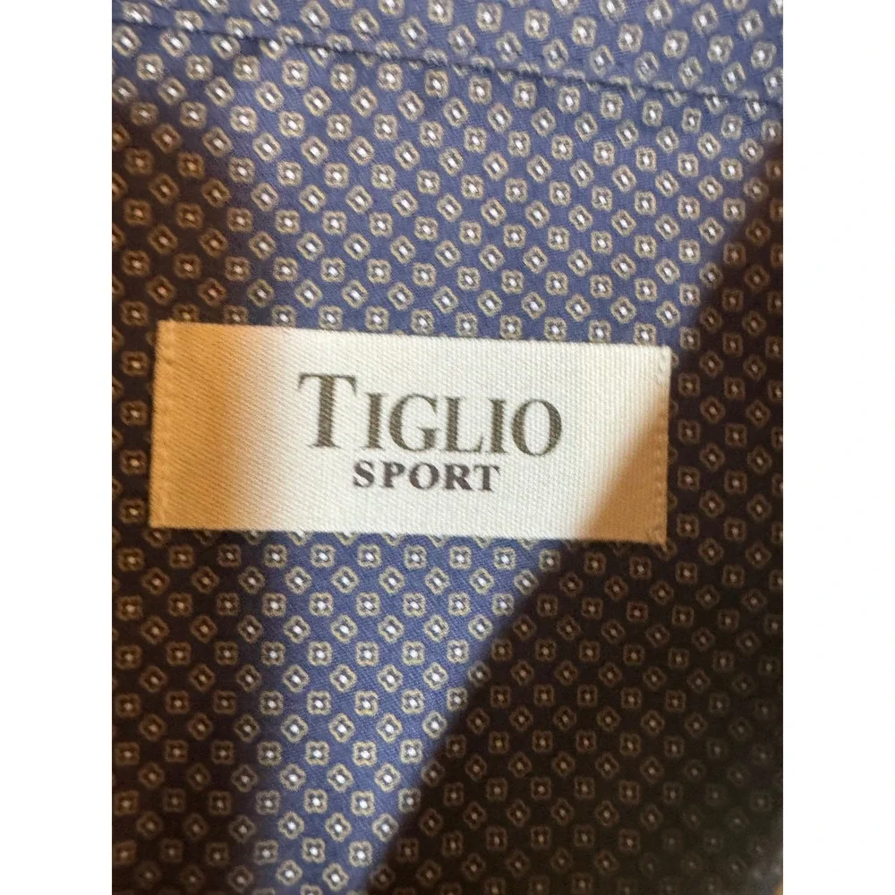 Tiglio Sport Mens Pale Yellow 100% Cotton Button Down Shirt Made in Italy - Picture 2 of 11
